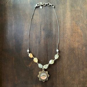 NWT LUCKY BRAND Vintage Lotus Necklace w semiprecious accents